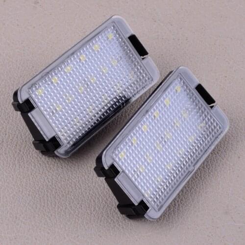 2W 1 Pair of White 18LEDs Error FreeLED Number License Plate Light Lamp Fit for Seat Ibiza Mk3 Leon 1M Toledo Mk3