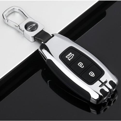 Zinc alloy+Silicone Car Key Cover Case Shell For Hyundai i30 Ix35 KONA Encino Solaris Azera Grandeur Ig Accent Santa Fe 20182019