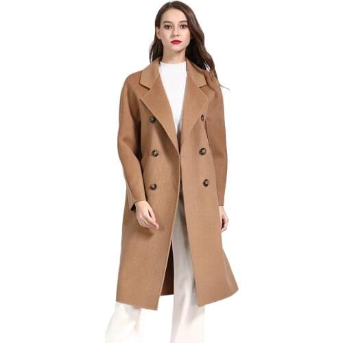 2021 Cashmere Coat Women Winter Thick Warm Wool Coats Long Style Fur Jackets Lady Trench S8707