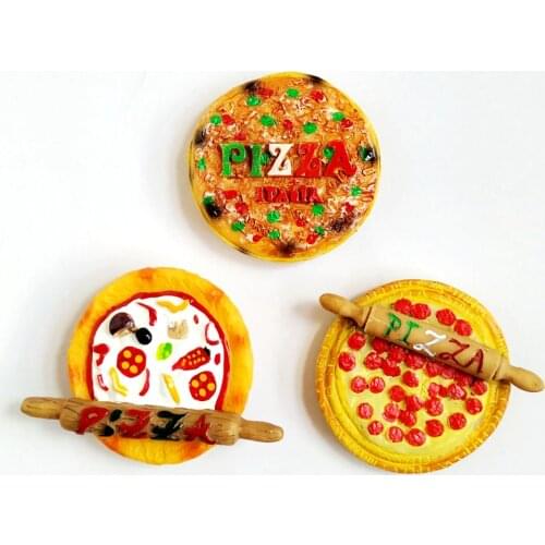 Hand-painted Fruit And Vegetable Pizza 3D Fridge Magnets Souvenirs Refrigerator Magnetic Stickers Gift