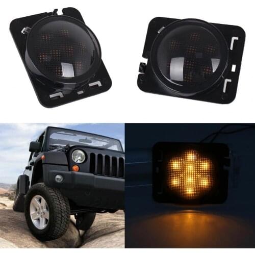 Lightweight 4Pcs High-quality Dustproof LED Side Marker Lights Black LED Fog Lights Waterproof