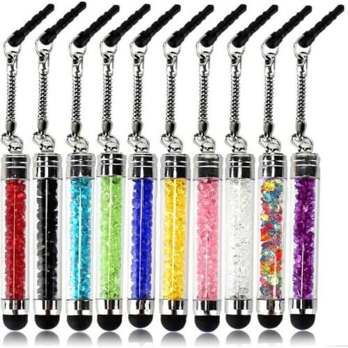 5PCS Capacitive Crystal Stylus Pen Touch Screen Drawing Pen for Apple Android Phone Tablet PC Stylus Pen with Anti-Dust
