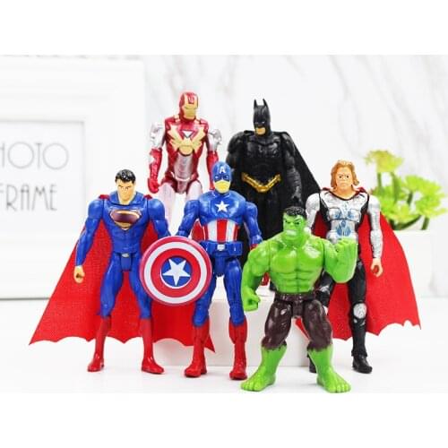 6pcs/set 9-10cm Marvel Avengers superhero Infinity War Iron Man Hulk American Captain Thor Super Heroes Figures Toys