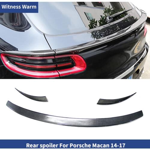Car Styling Carbon Fiber Rear Trunk Spoiler Middle Wing Lip for Porsche Macan 2014 2015 2016 2017 2018
