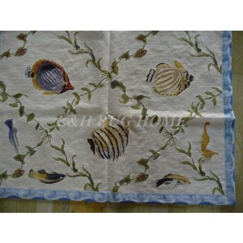 Free Shipping 4'x6' Needlepoint Rugs, Handmade carpet 100% New Zealand Wool