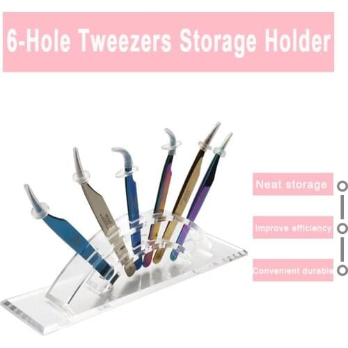 6 Holes Tweezers Storage Holder Eyelash Extension Eyebrow Tweezers Scissor Storage Rack Holder Stand Beauty Makeup Tools Shelf