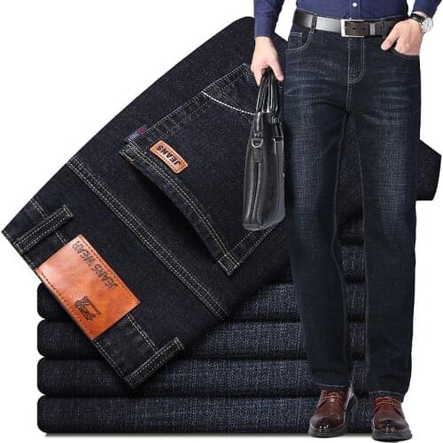 Men Stretch Jeans Male Classic Business Jeans Fashion Comfortable Trousers Classic Style Cotton Jeans Pants 807