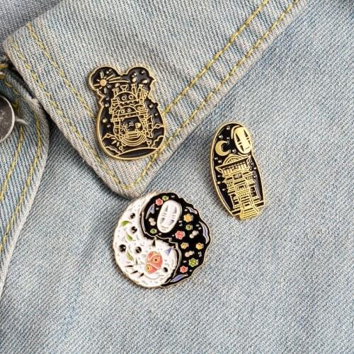 Cartoon Movie Enamel Pin Custom Japanese Anime Brooches Taichi Badge for Bag Lapel Pin Buckle Jewelry Gift for Kids Friends