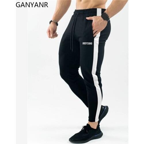 GANYANR Gym Pants Men Sport Running Jogging Training Leggings Trousers Trackpants Workout Soccer Gym Sweatpants Football Joggers