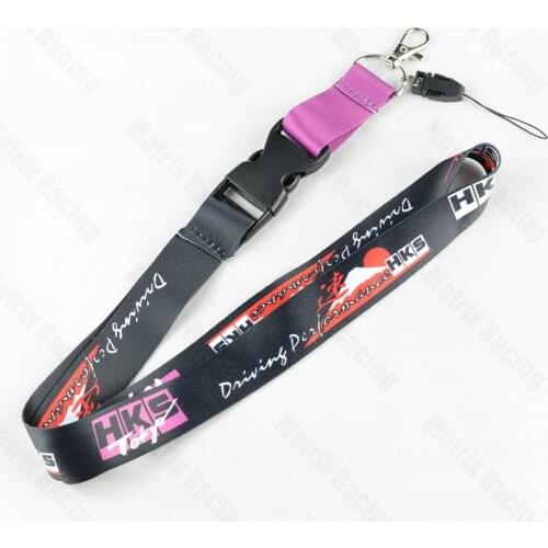 JDM Style HKS Logo Lanyard Cellphone JDM Refitting Racing Car Keychain ID Holder Mobile Neck Strap with Quick Release