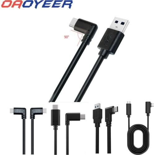 300/470/500cm USB Type C 90 Degree Fast Charging usb c cable Type-c data Cord Elbow Selectable For oculus quest2 VR Link type-c
