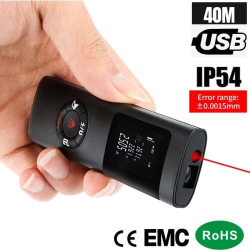 KKMOON Handheld Multifunctional 40M LCD Digital Laser Rangefinder Mini USB Charging Laser Distance Meter for Interior Decoration