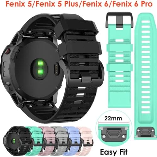 Classic Strap for Garmin Fenix 5 Plus/ 6 Pro Bands for Garmin Forerunner 935 945 & Approach S60 & Quatix 5 Wristband Silicone
