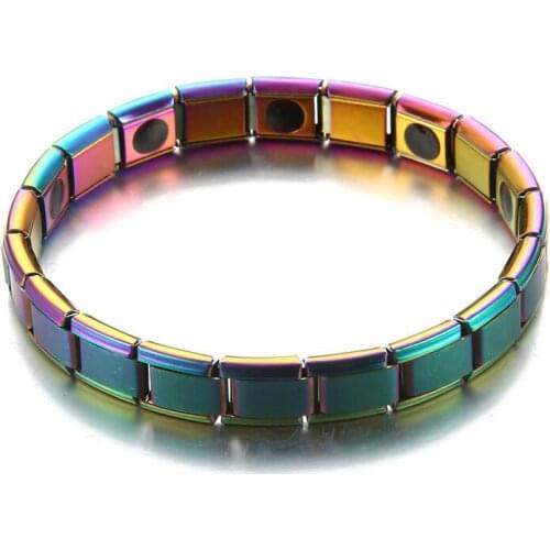 New Stainless Steel Germanium Magnetic Chain Link Bracelet For Women Men Health Care Energy Jewelry Magnetic Elastic Bracelet