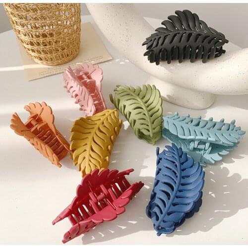 Frosted Solid Color Hair Clip Large Back Head Korean Bath Plate HairClips Shark Clip Headwear for Women Girls Hair Accessories