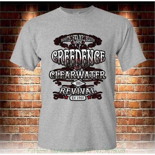 Fashion Summer Paried Tshirts Creedence Clearwater Revival Ccr Rock Band Grey T Shirt S To 3Xl