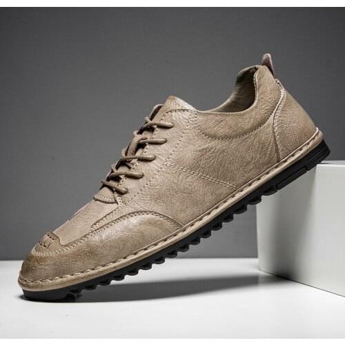 Men Shoes 2020 Fashion Spring Breathable Soft Men shoes High Quality Pu Leather Shoes Men Flats Black Fashion Men Sneakers