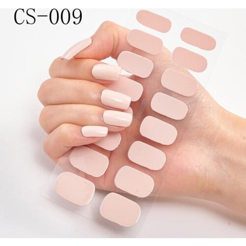 16pcs 3D Design Solid color Series Nail Sticker Sets Colorful Full Tips Wraps for Water Decals Women Nail Art Decor