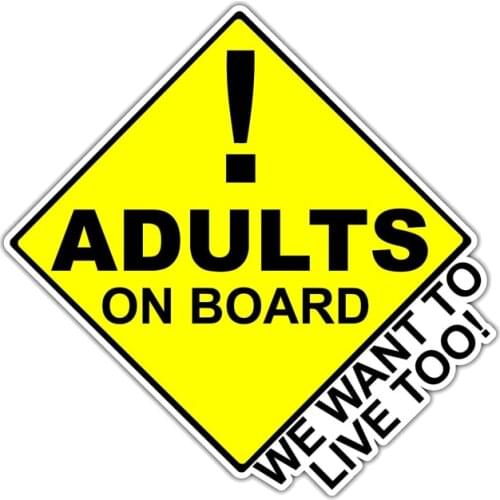 Personality Adults on Board We Want To Live Too Car Stickers Accessories Motorcycle Cover Scratches Waterproof PVC 10cm *8cm