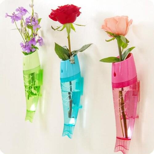 Twiddlefish Hanging Wall Vases Transparent Plastic Hydroponic Vase 3 Pieces/Lot Modern Decorative Flower Vase