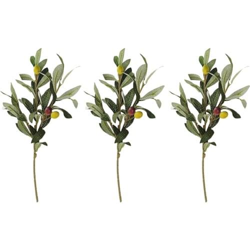 Desktop Potted Plants Fake Flowers Fruit Branch Festival Supplies Indoor And Outdoor Plastic + Foam 36cm Home Decor Green Leaves