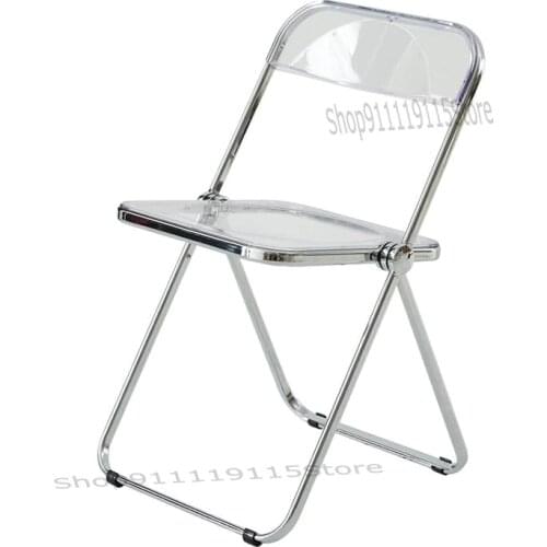 Nordic Transparent Folding Dining Chair Modern Simple Home Net Red Acrylic Chair Creative Fashion Armchair