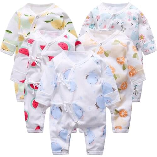 2021 New Baby Boys Girls Summer Thin Cartoon Monk Clothes Newborn Baby Thin Cotton Cartoon Rompers Animal Costumes Roupas Pajama