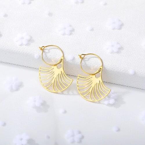 Simple Fan Drop Earings Fashion Jewery Rose Gold Sector Dangle Earrings For Women Accessories Bijoux Femme 2019 Daughter gift