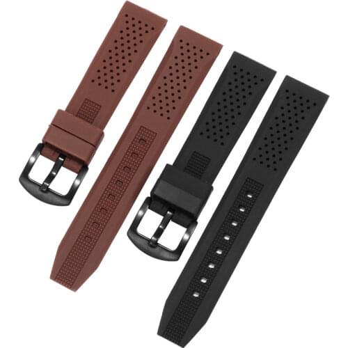 16 18 20 22 24mm Soft Silicone Watchbands Waterproof Qquare Tail Rubber Strap With Pin Buckle For Men and Women