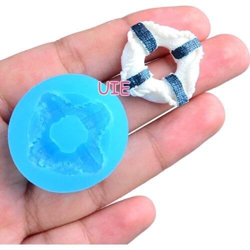 FYL643U 21.8mm Life Buoy Silicone Mold Fondant Cake Decoration Candy Resin Clay Earrings Necklace Craft Soap Candle FOOD SAFE