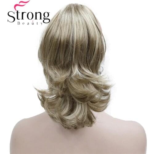 StrongBeauty 12" Dual Use Wavy Styled Clip in Claw Ponytail Hair Extension Blonde Synthetic Hairpiece with a Jaw/claw Clip