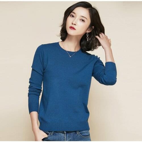 2019 new sweater women Crew neck knitted sweater pullover women Cashmere sweater winter clothes women pullover women
