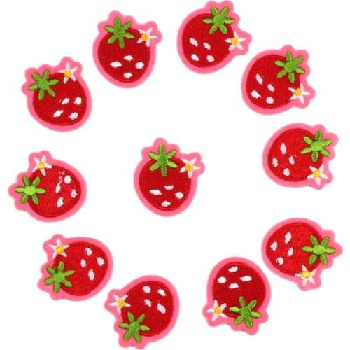 10pcs Cartoon Fruits Patch Iron On Sew On Mini Strawberry Sticker Sewing Apparel Appliques DIY Bags Shoes Hats Decoration Badge
