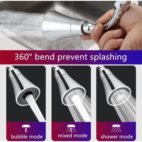 Universal Kitchen Adjustable Water Faucet Pressure 360 Degree Rotating Water Tap Head Water Saving Shower Faucet Nozzle Adapter