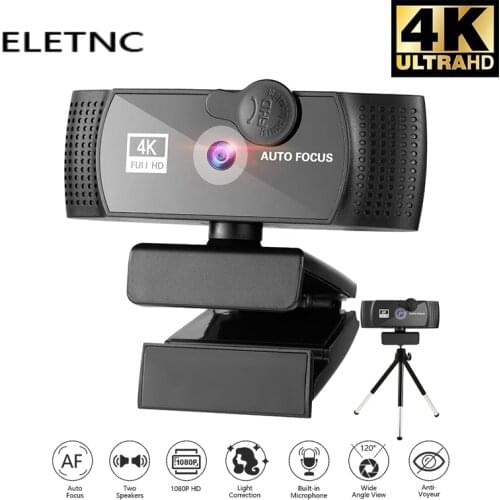 Webcam 4K Autofocus Web Cam PC Computer USB Connection Webcam 2K Full HD 1080P With Microphone For Video Conferencin Accessories
