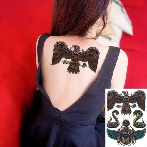 Waterproof Temporary Tattoo Sticker Eagle Arrow Snake Beetle Wings Flash Tatoo Fake Tatto Hand Back Arm Art for Men Women