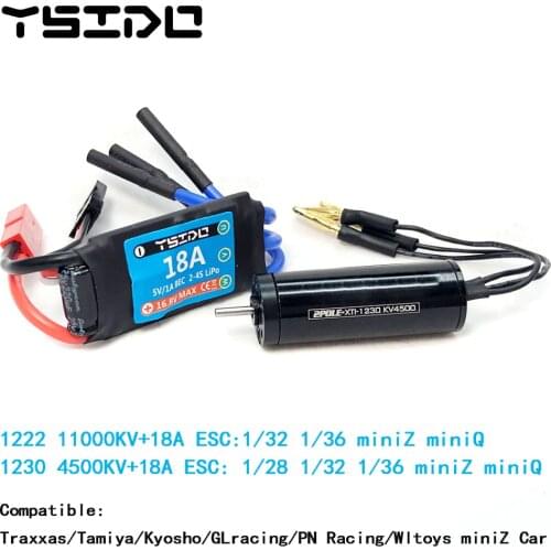 YSIDO 1222 1230 4500KV 11000KV Brushless Motor 18A ESC for Kyosho Tamiya GLracing PNracing 1/28 1/32 1/36 miniZ miniQ RC Car