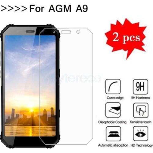 2PCS For Smartphone AGM A9 AGM A 9 Tempered Glass 9H Protective Cover Protection Guard Phone Film For AGM H1 Phone Case Glass