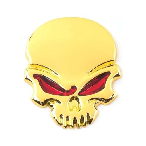Golden Auto Stickers Metal Skull Skeleton Badge Emblem Decal Motorcycle Modified Car Accessories