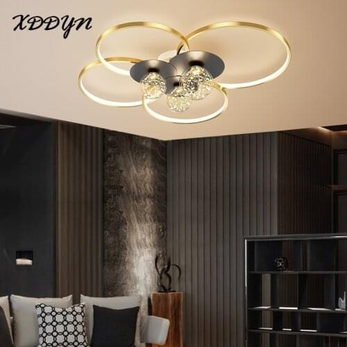 Gold Luxury Led Ceiling Lamp For Living room Bedroom Dining room Foyer Lamp Ring Circle Modern Led Ceiling Light Metal Fixtures