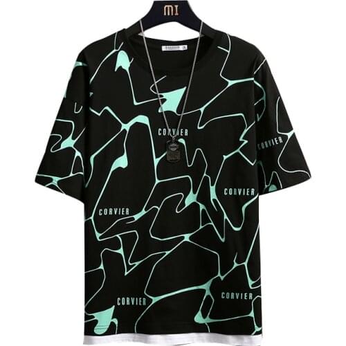 2021 T-shirt Mens Hip Hop Dark Lightning Tshirts Streetwear Summer Cotton Harajuku T-Shirts Casual Short Sleeve Tops Tees