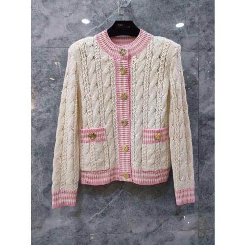 2021FW Autumn Luxury New Women Fashion Patchwork Wool Knitted Coat Cardigan Female Sweater For Ladies Ddxgz2 9.05