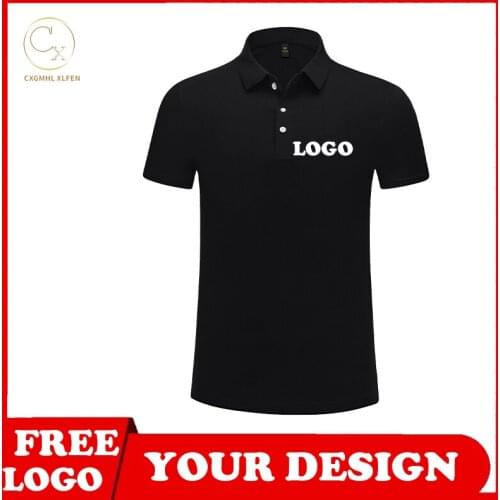 8-color POLO shirt custom unisex ice silk leisure sports comfortable solid color lapel short sleeve printing DIY brand text