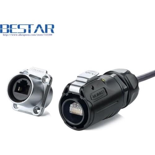 8p8c Network Outdoor IP65 / IP67 RJ45 Ethernet Waterproof Connector Male plug & Female socket Water proof Connectors