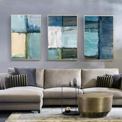 Abstract Color Block Stitching Landscape Canvas Painting On The Wall Art Canvas Print Wall Art for Living Room Home Decor