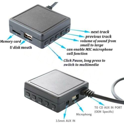 Car Bluetooth AUX USB Cable Adapter Audio MIC For Alpine Ai-NET JVC KS-U58 PD100 U57 Bluetooth AUX Cable With Microphone