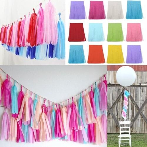 Free DHL 500pcs 14"(35cm) Tissue Paper Tassel Garlands-Bridal Baby Shower Wedding Birthday Party Decorations-Photo Backdrop