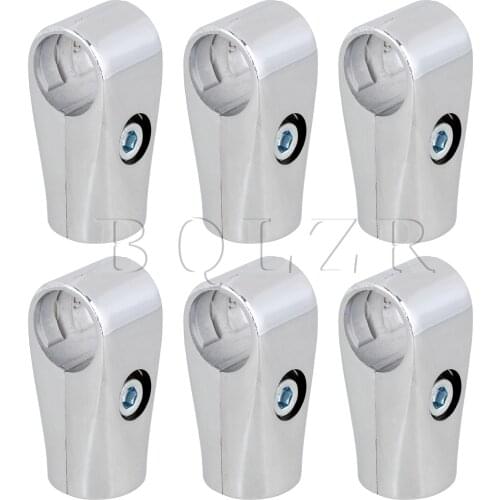 BQLZR 6PCS Metal Drying Rack Pipe Fittings Two-way Tube Connector 25mm Silver