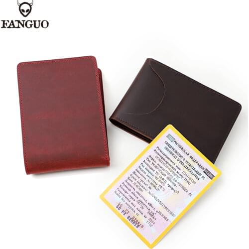 Genuine Leather Russian Drivers License Holder Cow Leather Cover For Car Auto Document Portable Card Slot Wallet Coin Purse