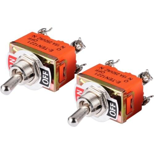 2Pcs/Set Electrical Mini Toggle Switch AC 250V 15A Amps On/Off 2 Position DPST 4 Screw Terminals Toggle Switches 33*20*20mm